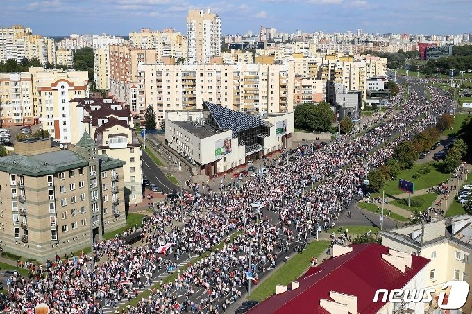 [사진] 거리 메운 벨라루스 대선 불복 시위대