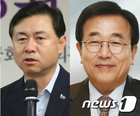 부산시장 후보로 꼽히는 민주당 소속 김영춘 국회사무총장(왼쪽)과 서병수 국민의힘 의원(오른쪽) /© 뉴스1