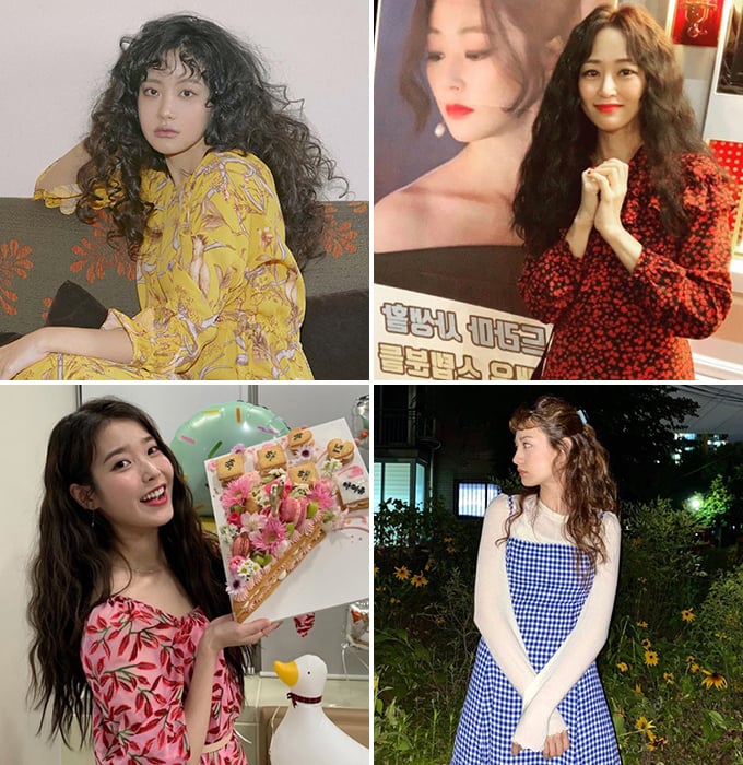 (왼쪽 상단부터 시계방향)배우 오연서, 김효진, 나나, 가수 아이유 /사진제공=데이즈드, 인스타그램