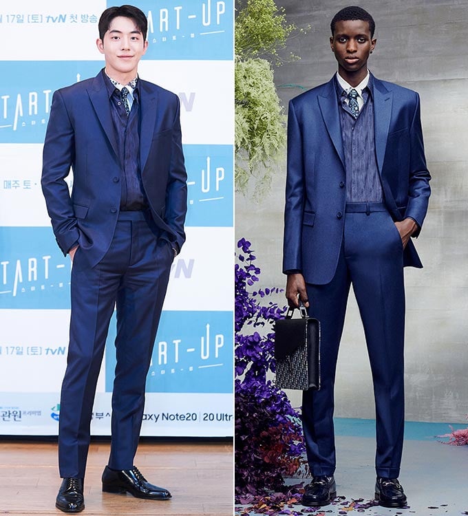 남주혁 vs 모델, 클래식한 네이비 슈트 룩… 남주혁 Vs 모델, 클래식한 네이비 슈트 룩…