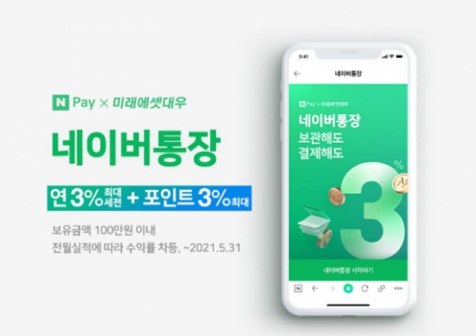 네이버가 미래에셋과 손잡고 출시한 네이버통장/사진=네이버