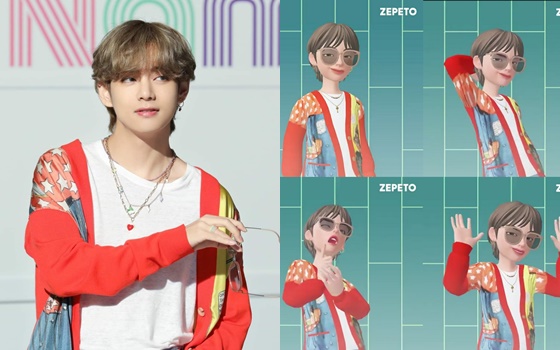 제페토는 지난달 공식 SNS를 통해 BTS 멤버 뷔의 3D 아바타를 게재했다.
