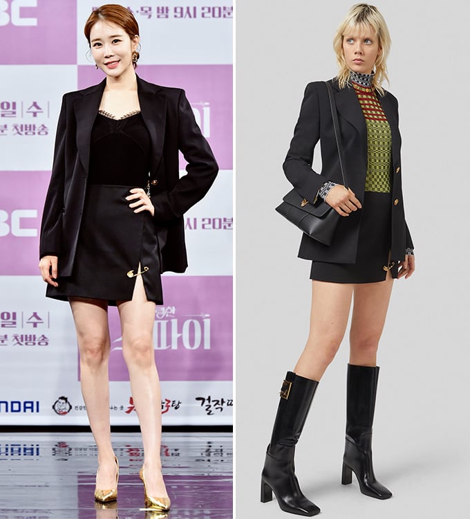 유인나, 과감한 레이스 톱+앞트임 스커트…"어디 거?" - 머니투데이