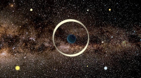 미시중력렌즈 방법으로 발견한 나홀로 행성의 상상도/사진=천문연