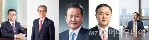 사진 왼쪽부터 여승주 한화생명 사장, 홍재은 NH농협생명 사장, 성대규 신한생명 사장, 최영무 삼성화재 사장, 양종희 KB손해보험 사장/사진=머니투데이DB