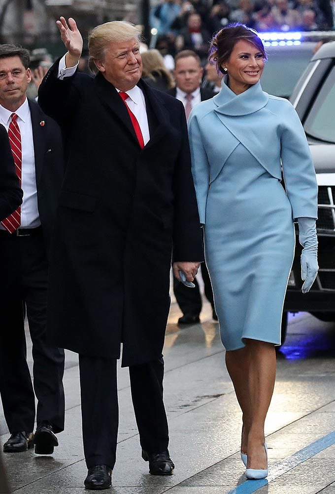 도널드 트럼프 전 미국 대통령과 멜라니아 트럼프 여사가 2017년 취임식 퍼레이드에 참석하는 모습/사진=AFP/뉴스1