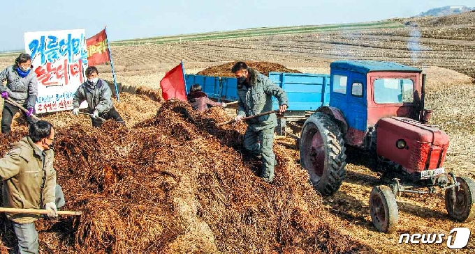 [사진] '퇴비전투' 나선 북한 협동농장…올해 농사 준비 박차