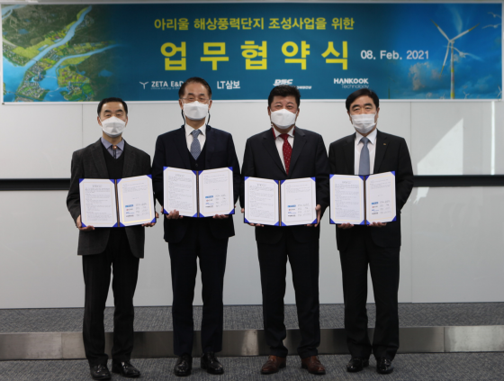 (왼쪽부터) 제타이앤디 최선돈 본부장, 엘티삼보 장태일 대표, 한국테크놀로지 신용구 대표, 대우조선해양건설 서복남 대표