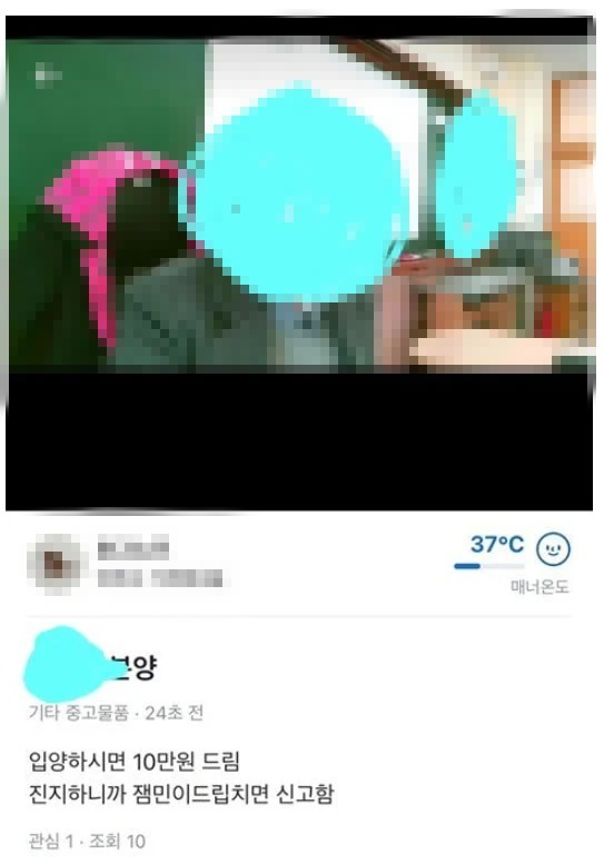 당근마켓에 올라온 선생님…