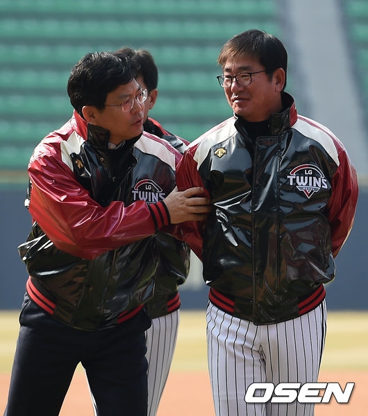 양상문(왼쪽), 류중일 전 감독.