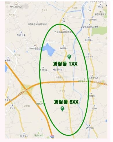  광명·시흥 신도시 지구 내 LH직원들이 사전 매입한 것으로 민변 등이 주장하고 있는  토지 지번 위치/사진= 민변, 참여연대