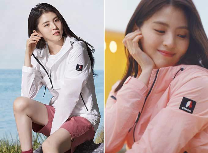 배우 한소희 화보와 '투어링 웨어' CF 화면 캡처/사진제공=아이더