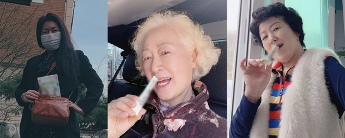 왼쪽부터 함소원의 시어머니 마마, 친정엄마, 베이비시터 이모가 함소원이 홍보하는 다이어트 보조제품을 홍보하는 모습 /사진=함소원 인스타그램