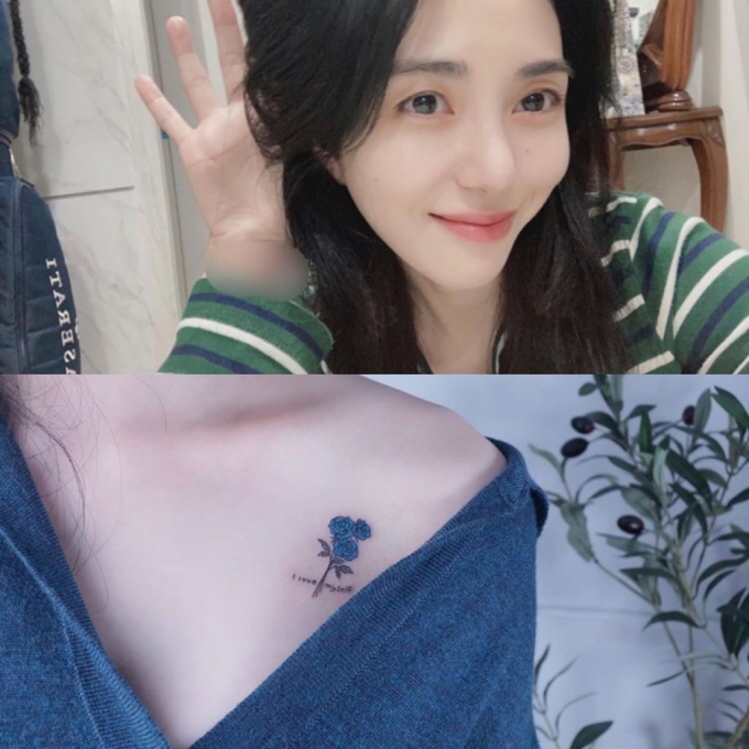 걸 그룹 AOA 출신 권민아가 몸에 새긴 독특한 문신을 공개해 이목을 끌고 있다. /사진=권민아 인스타그램