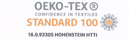 엠마가 취득한 오코텍스 STANDARD 100(1등급) 인증 마크/사진제공=엠마마트라젠