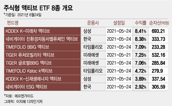 "3000억 몰렸다" 액티브ETF 한달 성적표…수익률 1등은?