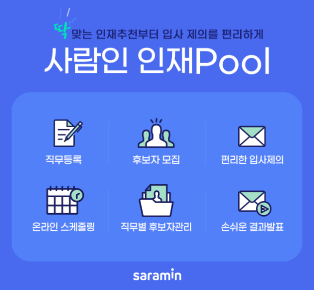 수시·상시 채용 보편화 흐름에 맞춰 사람인 '인재Pool'서비스 자료사진./사진=사람인HR