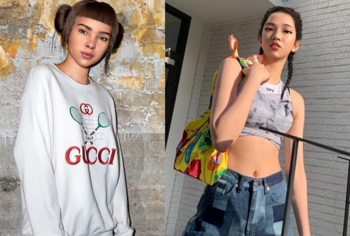 가상 인플루언서 '릴 미켈라(Lil Miquela, 왼쪽)'와 로지(Rozy)