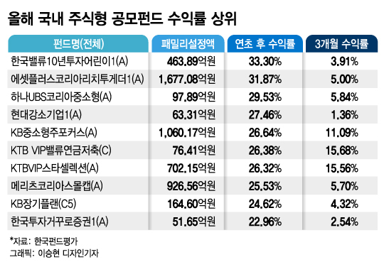 삼성전자 대신 이 종목들…올 수익 30% 찍은 펀드, 뭘 담았나