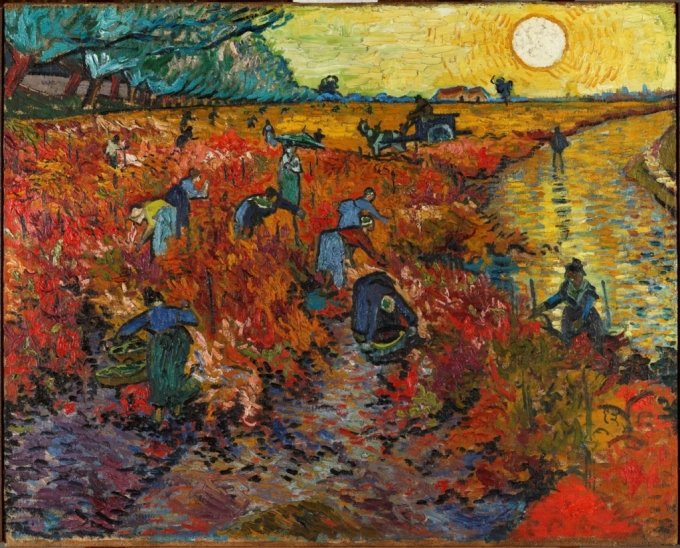 빈센트 반 고흐(Vincent van Gogh)의 1888년 작품 &#039;아를의 붉은 포도밭(Red Vineyards at Arles)&#039;. /사진제공=LG전자