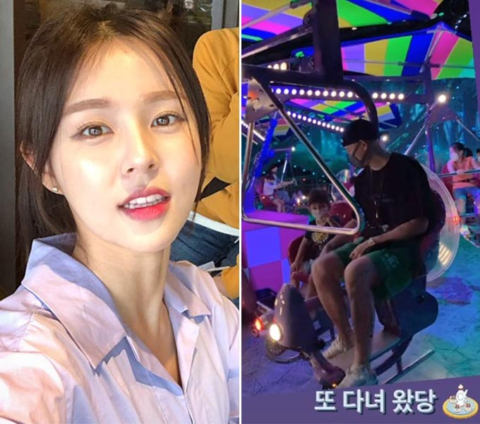 조수애 전 JTBC 아나운서가 공개한 남편 두산매거진 박서원 대표와 아들이 놀이기구를 타는 모습./사진=조수애 인스타그램