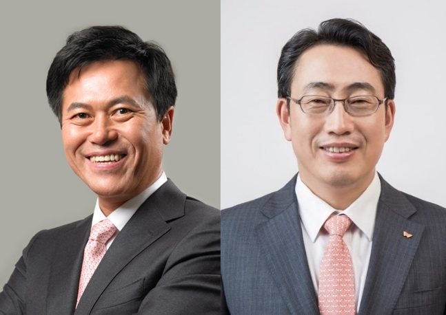 박정호 SK스퀘어 대표(왼쪽), 유영상 SK텔레콤 대표./사진제공=SK텔레콤
