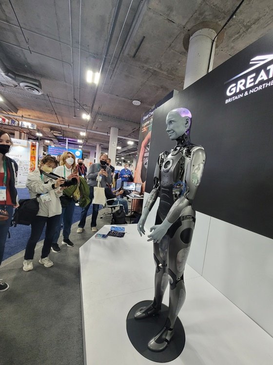 영국 엔지니어드 아츠가 제작한 로봇 &#039;아메카&#039;/사진=김성은 기자