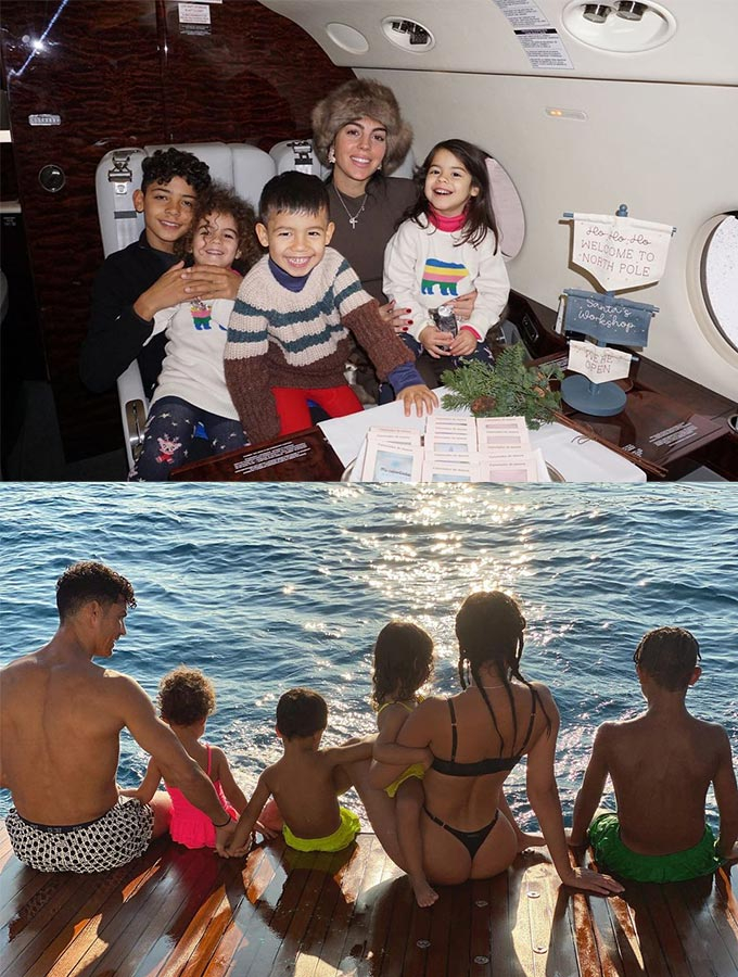 모델 겸 인플루언서 조지나 로드리게스가 축구선수 크리스티아누 호날두, 그의 자녀들과 함께 시간을 보내는 모습./사진=조지나 로드리게스 인스타그램
