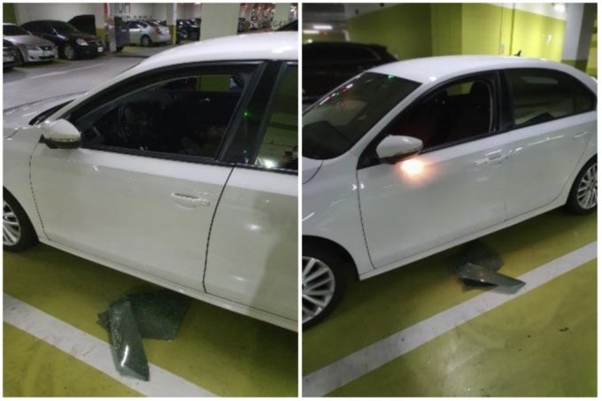 주차된 차의 유리창을 깨고 안의 금품을 훔쳐가는 사건이 발생했다. /사진=온라인 커뮤니티