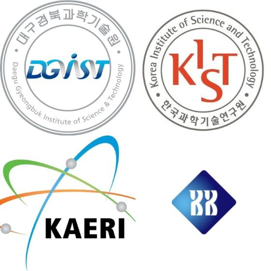 (왼쪽 上부터 시계방향)대구경북과학기술원, 한국과학기술연구원, 한국생명공학연구원, 한국원자력연구원 로고