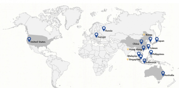 린코스가 물류서비스를 제공하는 국가 /사진=린코스