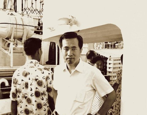 1969년 8월, 동원의 최초 어선인 '제31동원호' 출어식에 참석한 김재철 회장/사진=동원그룹 