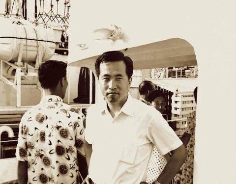 1969년 8월, 동원의 최초 어선인 '제31동원호' 출어식에 참석한 김재철 회장/사진=동원그룹