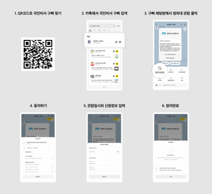 청와대 관람 신청을 위한 카카오톡 서비스. / 사진제공=대통령직인수위원회 
