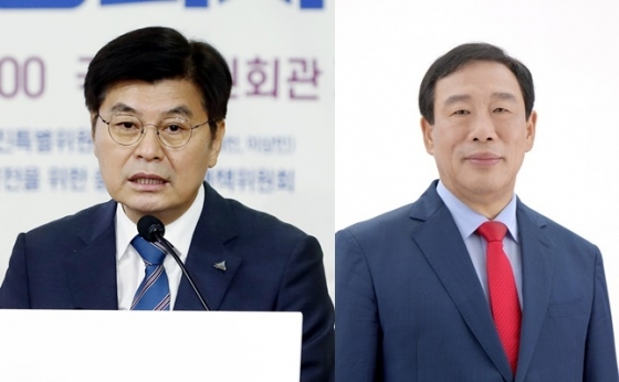 ▲(왼)민주당 대전시장 후보로 확정된 허태정 대전시장과 (오른)국민의힘 대전시장 후보로 확정된 이장우 전 의원/사진=뉴시스