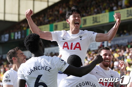 2021-22 잉글랜드 프리미어리그(EPL) 득점왕에 오른 손흥민. /로이터=뉴스1
