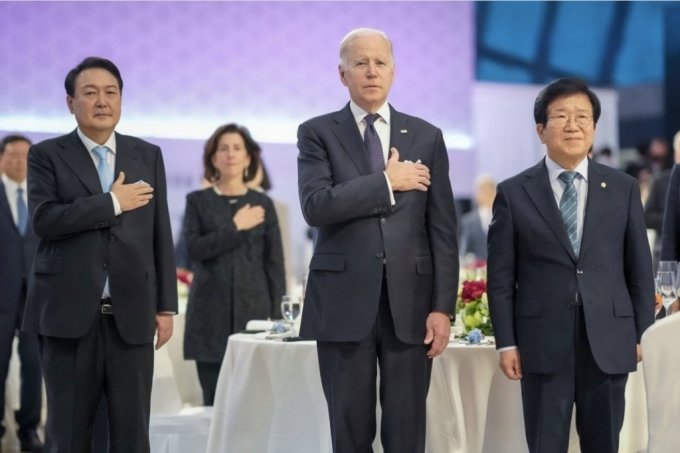 21일 서울 용산 국립중앙박물관에서 열린 조 바이든 미국 대통령 환영 만찬. /사진=조 바이든 미국 대통령 인스타그램