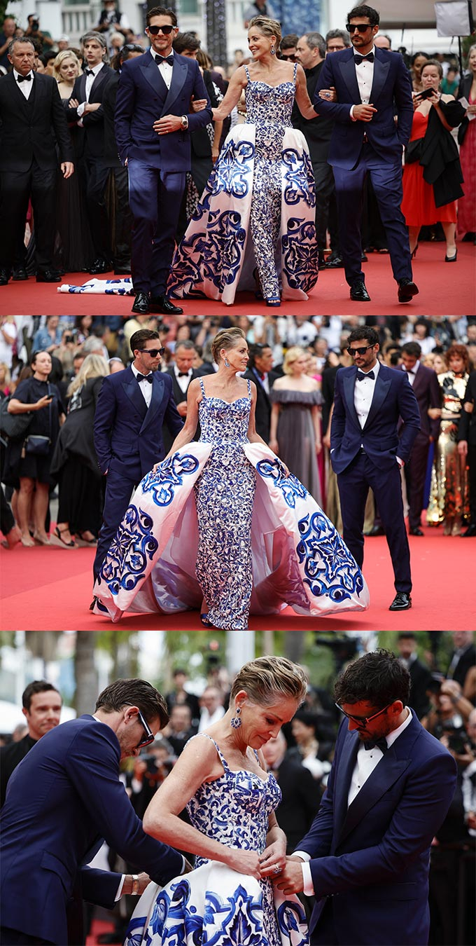 '65세' 샤론 스톤, 男모델 둘과 아찔한 칸 동행…파격 퍼포먼스 머니투데이