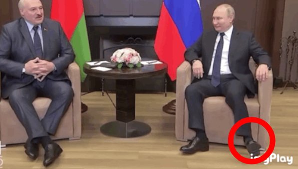 지난 23일(현지시간) 알렉산드르 루크셴코 벨라루스 대통령과 회담하는 블라디미르 푸틴 러시아 대통령/사진=트위터