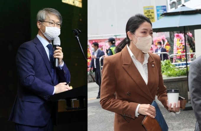 민형배 무소속 의원(왼쪽)과 신현영 더불어민주당 의원. /사진=이기범 기자, 뉴스1