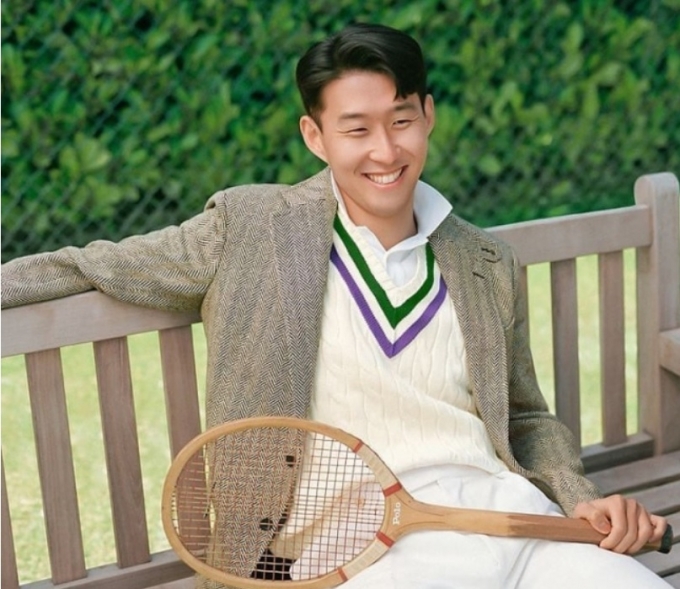 손흥민도 테니스 패션 화보를 찍었다./사진=랄프로렌