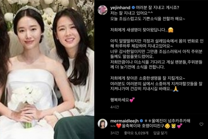 /사진=이정현·손예진 인스타그램 캡처