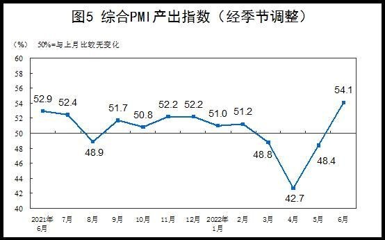 6월 기준 최근 1년 간 중국 종합 구매자관리지수(PMI) 추이 /사진=중국 국가통계국