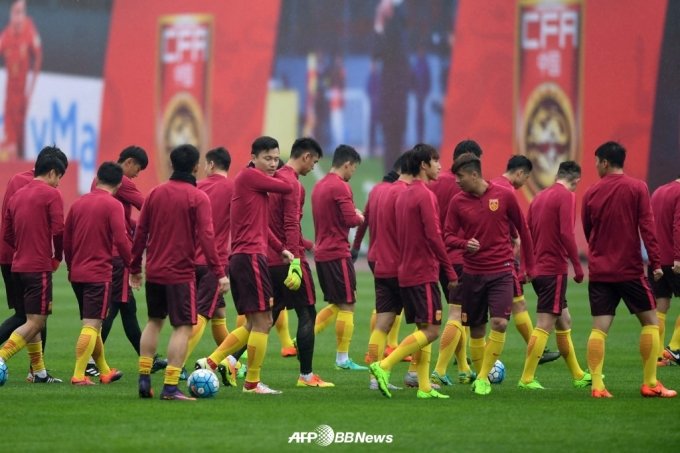 중국 축구 국가대표팀 선수들. /AFPBBNews=뉴스1
