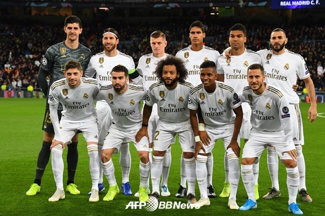 2019~2020시즌 황금 유니폼을 입은 당시 레알 선수들./AFPBBNews=뉴스1