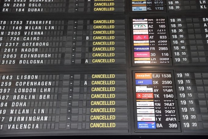지난 6월 벨기에 브뤼셀 공항 직원들이 파업에 돌입하면서 모든 항공편이 취소됐다. /ⓒAFP=뉴스1