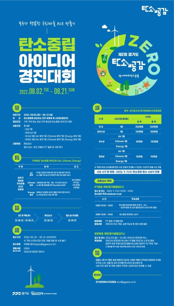 경기도 탄소중립 아이디어 경진대회 참가자 모집