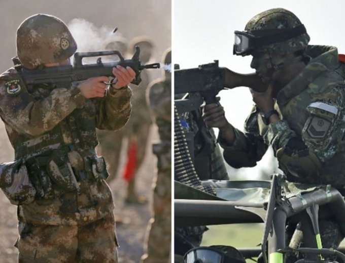 미국이 중국의 대만 침공에 개입할 경우 중국을 격퇴하겠지만, 양국 모두 피해가 클 것이라는 분석이 나왔다. 사진 왼쪽은 중국 인민해방군, 오른쪽은 대만군의 군사훈련 모습. / ⓒAFP=뉴스1