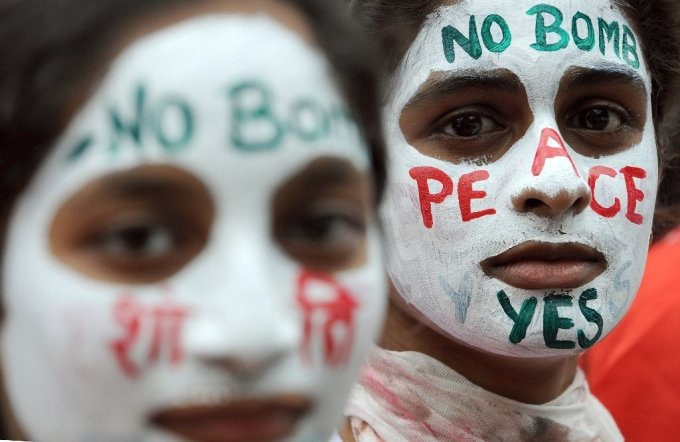 인도 뭄바이에서 열린 전쟁 반대 시위 /ⓒAFP=뉴스1