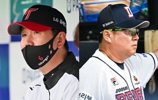 LG 류지현(왼쪽)-두산 김태형 감독. /사진=OSEN